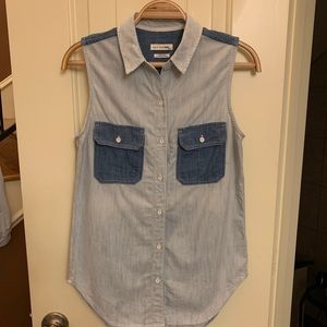 Rag & Bone Button Down Sleeveless Blouse